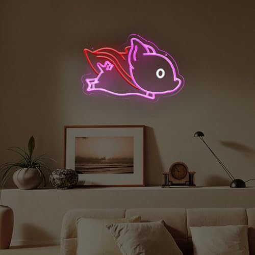 Image of Superhero Cape Fly Pig Neon Sign Neon Pig Light Up Sign For Wall Decor Home Decor Neon Light USB Powered LED Light Up Signs Room Decor