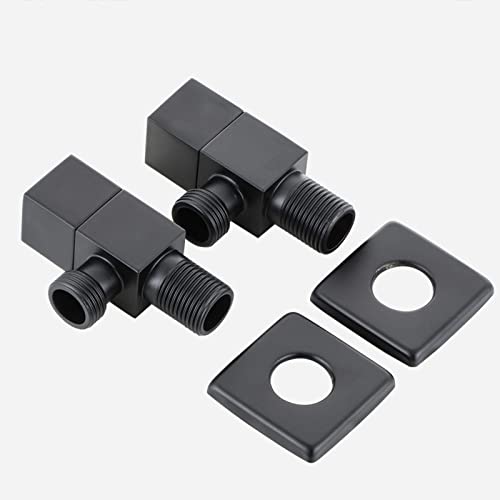 Vanne d'eau noire G1/2 au design carré pour douche moderne - 4