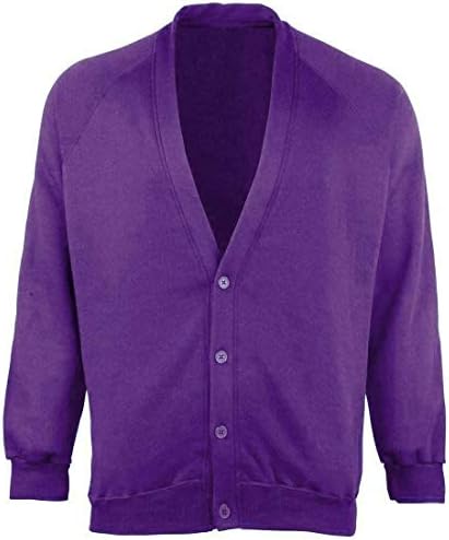 purple school cardigan