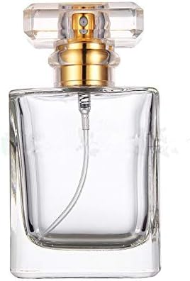 50ml Empty Glass Perfume Spray Bottle - Atomiser Rectangular (Gold)