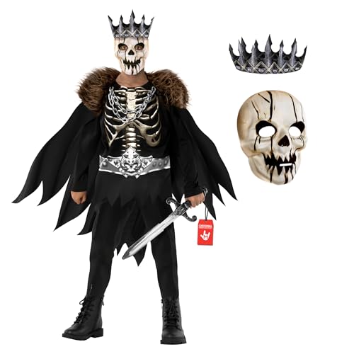Disfraz Completo Rey Esqueleto para Niños Talla M