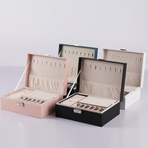 Boîte de rangement pour bijoux verrouillable à double compartiment