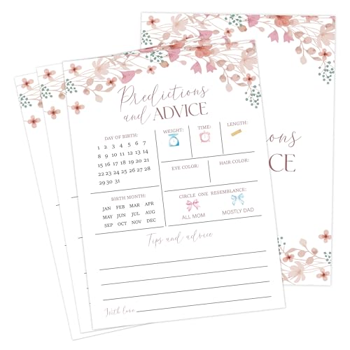 Jeu de prédictions florales Wildflower DV26 pour fête prénatale de 30 invités