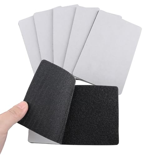 OXGSP 4x6 inch 12 Sets of Reusable Hook and Loop Strips -with Adhesive Easy Installation for Home and Office- Black