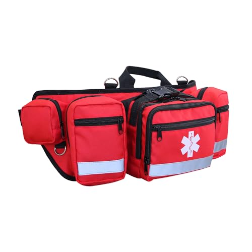 First Aid Fanny Pack Empty,Compact Waterproof First Aid Empty Kit,Lifeguard Fanny Pack Great for Home,Car,Office,Hiking,Camping and Outdoor Sports(R