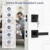 Camtek Exterior Door Lock Set, Door Locks for Front Door with Single Cylinder Deadbolt Lock, Matte Black Flat Square Passage Door Handle with Key for Front Door, 3 Pack (All Same Keyed Alike)