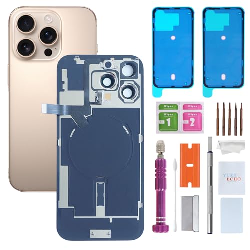 Back Glass Replacement for iPhone 16 Pro Max(6.9 inches Desert Titanium) Integrated Glass & Wireless Charging Repair Tools are Included