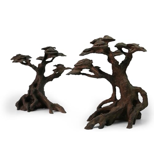 FZONE Resin Aquarium Driftwood, Aquarium Tree Decoration for Nano Aquascaping and Hardscape