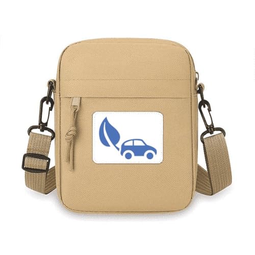 Mini sac à bandoulière pour téléphone portable et cartes à motif écologie