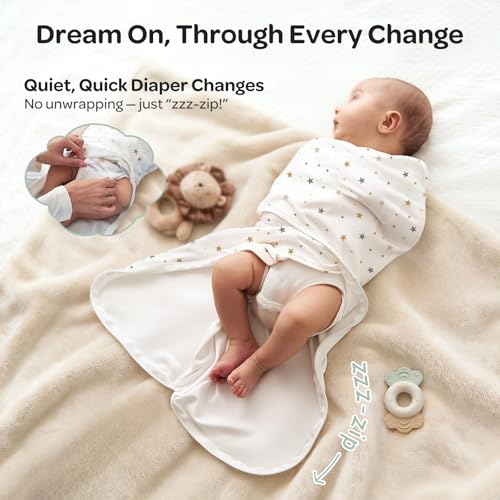 Image of Momcozy Swaddles for Newborns, Quiet Fastener Swaddle Suitable for Infant 0-3 Months, New-Parent-Friendly Sleep Sack, Reduce Startle Reflex, Newborn Boys Girls Registry Essentials, 2-Pack, Wonder