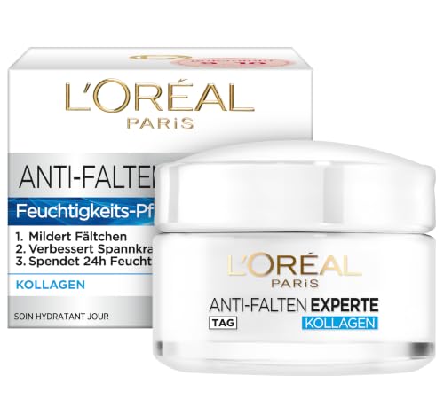 L'Oréal Paris Feuchtigkeitspflege für das Gesicht, Pflegende Anti-Aging Creme mit Kollagen Biosphären… – Ansicht 1