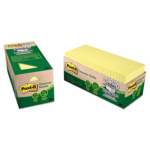 Notes recyclées Post-It Greener Notes 3x3 jaune canari pour bureau - 2