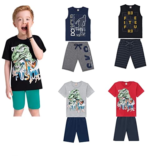 Kit Com 06 Conjunto de Calor Infantil/Juvenil Masculino Kyly Brandili Rovitex Elian (06)