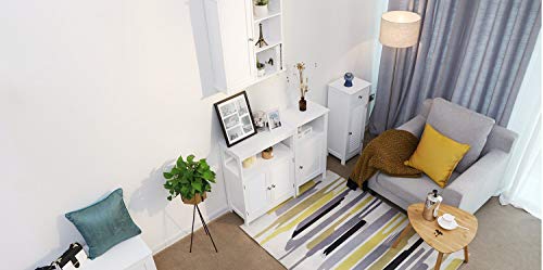 Vasagle Bathroom Storage Floor Cabinet Free Standing With Double Shutter Door And Adjustable Shelf White #TOP7