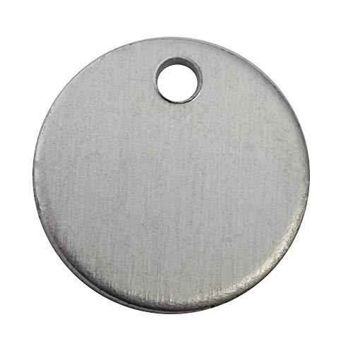 RMP Stamping Blanks, 5/8 Inch Round with Hole, Aluminum 0.063 Inch (14 Ga.) PVC on Both Sides - 50 Pack