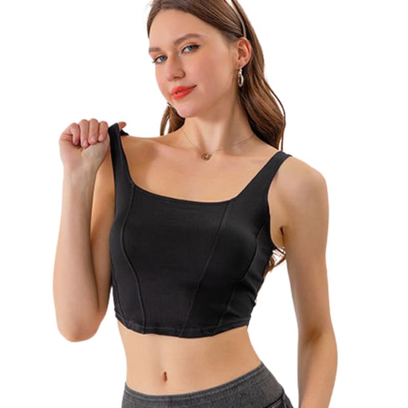 Women’s Denim-Style Yoga Sports Vest | U-Shape Elastic Quick-Dry Fitness Top-image-8