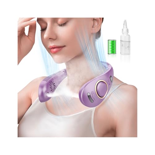 KJXIC Neck Cooler Fan-Portable Fan Mist,Rechargeable Neck