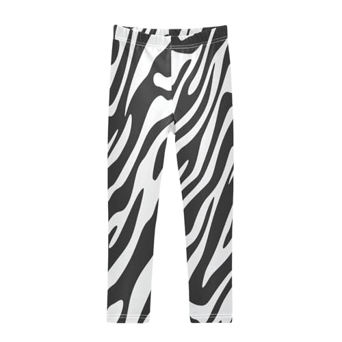 Toddler Girls Leggings Printed Yoga Pants Leggings White Black Stripe for Kids