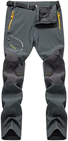 CARWORNIC Men's Outdoor Quick Dry Hiking Pants Lightweight Stretch Fishing Mountain Camping Pants with Belt