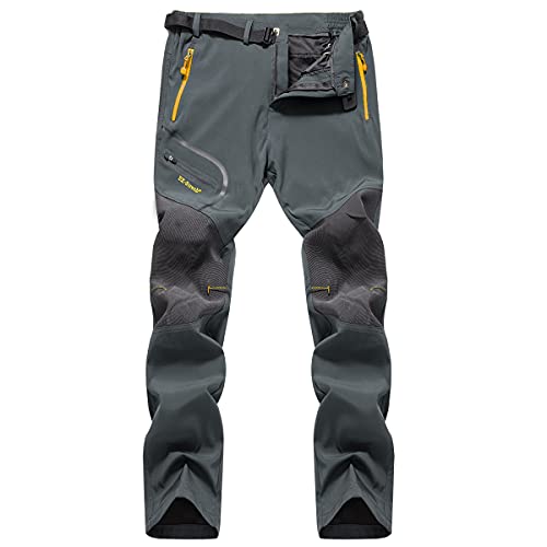 Carwornic Men's Outdoor Quick Dry Hiking Pants Lightweight Stretch Fishing Mountain Camping Pants With Belt #TOP14