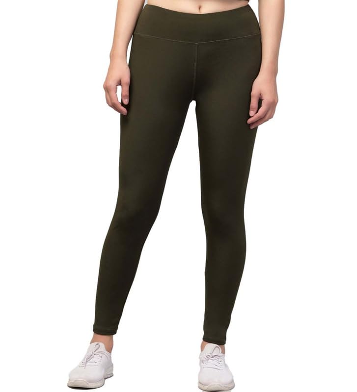 Women's Polyester Solid Ankle Length High-Rise Tights (Olive, S)-PID56758-picture-13