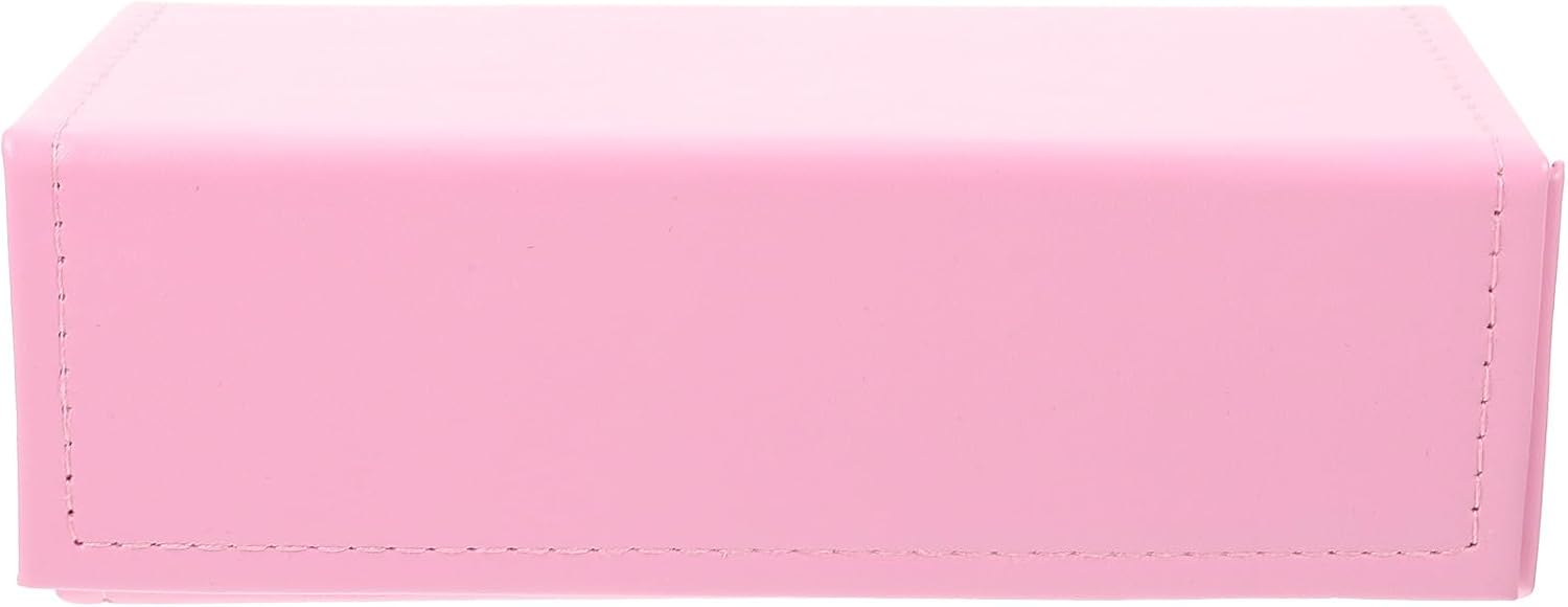 GALPADA Foldable Portable Eyeglass Box with Pu Leather Exterior and Plush Interior, Pink Spectacle Case for Travel and Daily Use