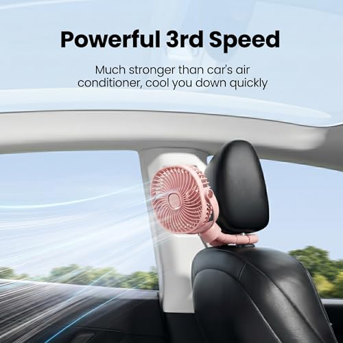 Image of Desidiya Rechargeable Mini Fan with Flexible Tripod, USB-C, Pink | 4000mAh rechargeable mini fan with flexible tripod, USB-C charging and 3 speed cooling for home & travel.