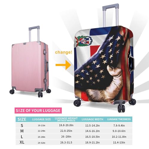 America And Dominican Republic Dominicans Republic Flag Travel Luggage Cover Washable Suitcase Case Suitcase Protector Fit Luggage Cover Medium 6