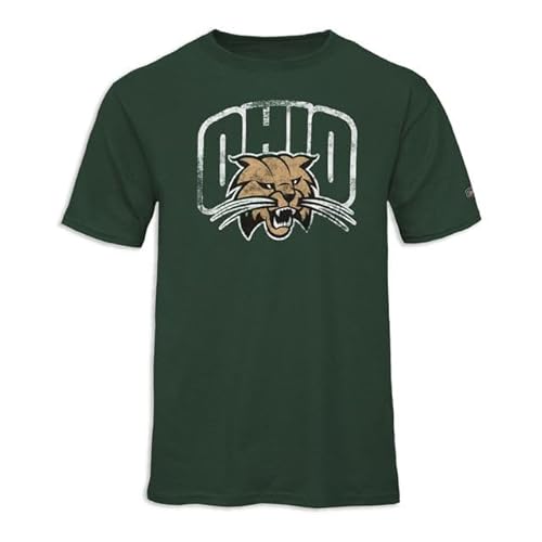 Barnesmith Ohio University Bobcats Short-Sleeve Ring Spun T-Shirt, Laude, Hunter Green, Large