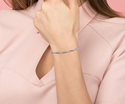 Pulsera cadena eslabón Figaro en plata 925 Savlano miniatura 4
