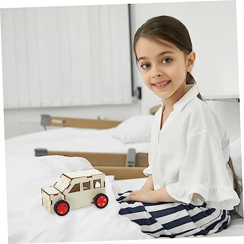 Totority Brinquedo De Construção De Carro De Madeira Modelo De Veículo De Vento Para Crianças Faça V