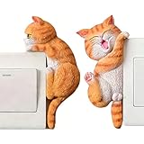 Lichtpanel-Aufkleber - 2-teilige 2D Niedliche Cartoon-Motivaufkleber | Lichtregulierender dekorativer Katzen-Motiv-Sticker - für Schlafzimmer Küche Kinderzimmer Balkon Bad Flur Mieter