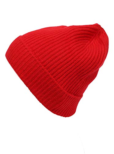 Preisvergleich Produktbild Zwillingsherz Grobstrick-Wintermütze aus 100% Kaschmir - Hochwertige Strickmütze für Damen Jungen Mädchen - Hat - Unisex One Size Cashmere warm & weich im Frühjahr Herbst & Winter - rot