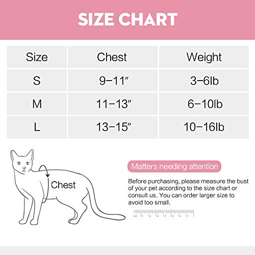 Heywean Cat Harness and Leash - Ultra Light Escape Proof Kitten Collar Cat Walking Jacket with Running Cushioning Soft and Comfortable Suitable for Puppies Rabbits