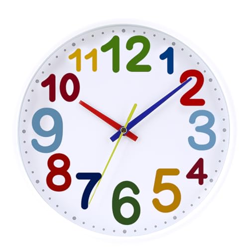 Reloj de Pared Analógico Silencioso para Niños 9 pulgadas