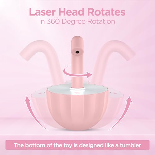 Laserpaws© Interaktives Katzenspielzeug - Katzenspielzeug Elektrisch mit Laserpointer Katze | Katzenspielzeug Selbstbeschäftigung | Katzen Spielzeug und Katzenlaufrad | Cat Toys (rosa)