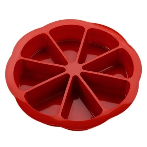 Moldes de silicona para tartas, molde triangular para hornear, 8 rejillas, molde para hornear pasteles, molde antiadherente para pan y postre (rojo)