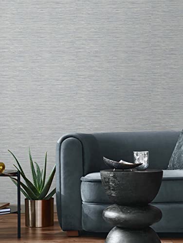 Nextwall Cyprus Faux Grasscloth Peel And Stick Wallpaper (Dove Grey & Bluestone) #TOP3