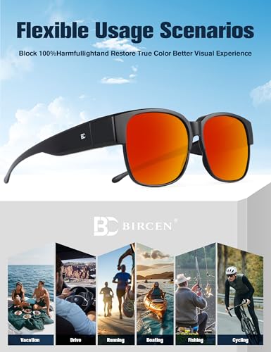 Image of Bircen Polarized Mens Sunglasses: UV Protection Black Blue Shades for Men Sport Driving with Al-Mg Metal Frame