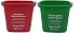 Set of 2 San Jamar Kleen Pails, Red and Green, Detergent and Sanitizer Buckets with 100pk Gloves (3 Quart)
