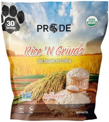 Pride Foods Rice 'N Grinds, 100% Natural Hot Rice Cereal, Unflavored, 30 Servings, 44.4oz