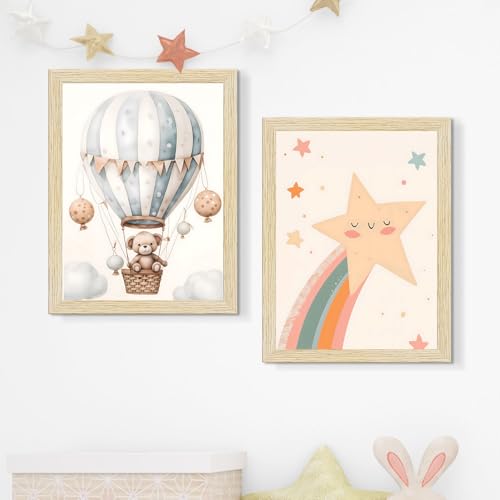 Image of ArtX Paper Wall Paintings For Kids Room, Wall Frames, Decoration Items, 10x13 inch (A4) Size, Multicolor, Synthetic Wood, Set Of 4