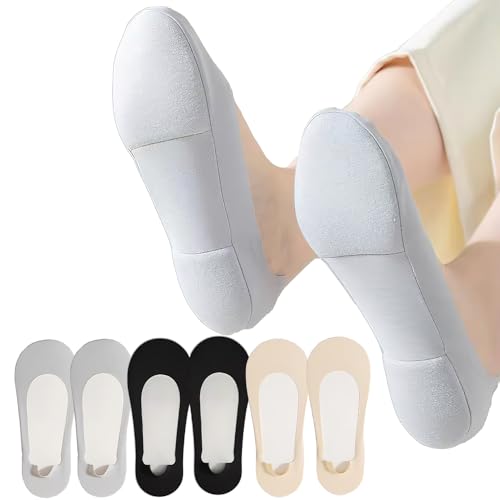 Image of 6 Pair Low Cut Womens No Show Socks With Padding For Flats Loafers Shoes