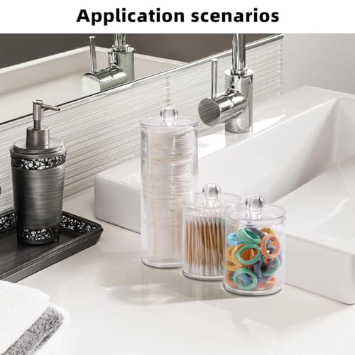 3er Set Kosmetik Organizer – Wattepads Spender & Wattestäbchen Behälter mit Deckel – Transparente Acryl Aufbewahrungsbox für Schminktisch, Badezimmer & Schlafzimmer – Make-up Aufbewahrungssystem