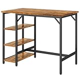 IBUYKE 40”H Bar Table with 3 Storage Shelves, High Dining Table for Kitchen, Rustic Brown Counter...