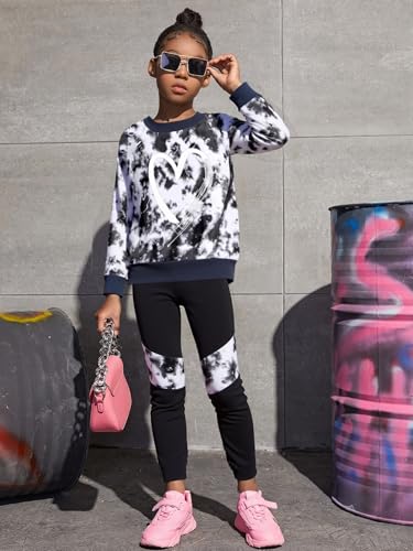 Image of Girls 2 Piece Outfits Kids Clothes Sets Sweatsuit Tracksuit Jogger Print Long Sleeve Sweatshirts Sweatpants 4-13Y