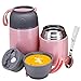 Thermos Lot de 2 pots alimentaires pour aliments chauds et froids pour enfants adultes 24 oz et 17 oz en acier inoxydable avec cuillère, récipients isotherme sous vide 2 Pack rose