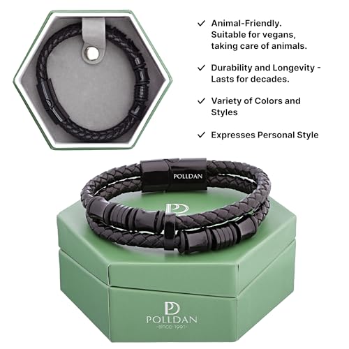 Mens Leather Bracelet | Stylish Braided Wristband with Magnetic Clasp | Unique Gifts for Men, Dad, and Boyfriend | Casual Stainless Steel Jewelry | Pulseras para Hombres2