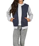 Dykmod Mädchen Baseball Jacke Sweatjacke Zip Kinder hk315 140 Blau