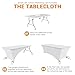 Eurmax USA Rectangular Fitted Spandex Table Covers 6ft Tablecloth Wedding Event Patio Table Decorations Stretch Table Cover for 6ft Folding Table (White)